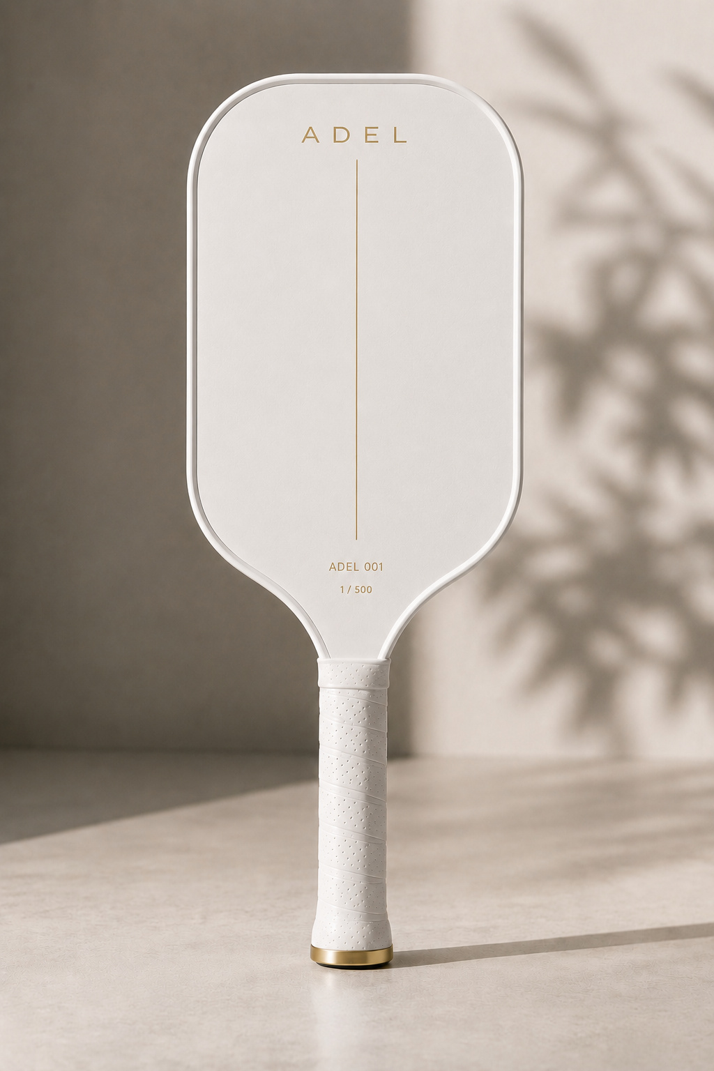 ADEL 001 paddle in white against a
warm concrete backdrop
